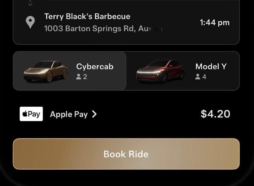 特斯拉Robotaxi App已经可以看到Cybercab了 ​​​