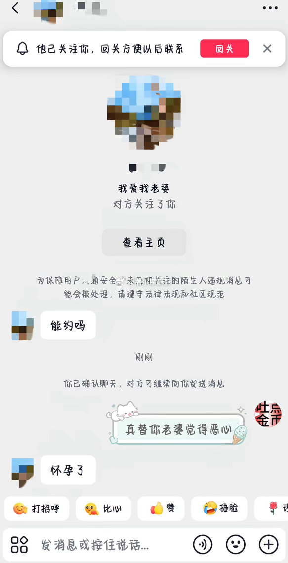 “我爱我老婆”  “怀孕了” 
