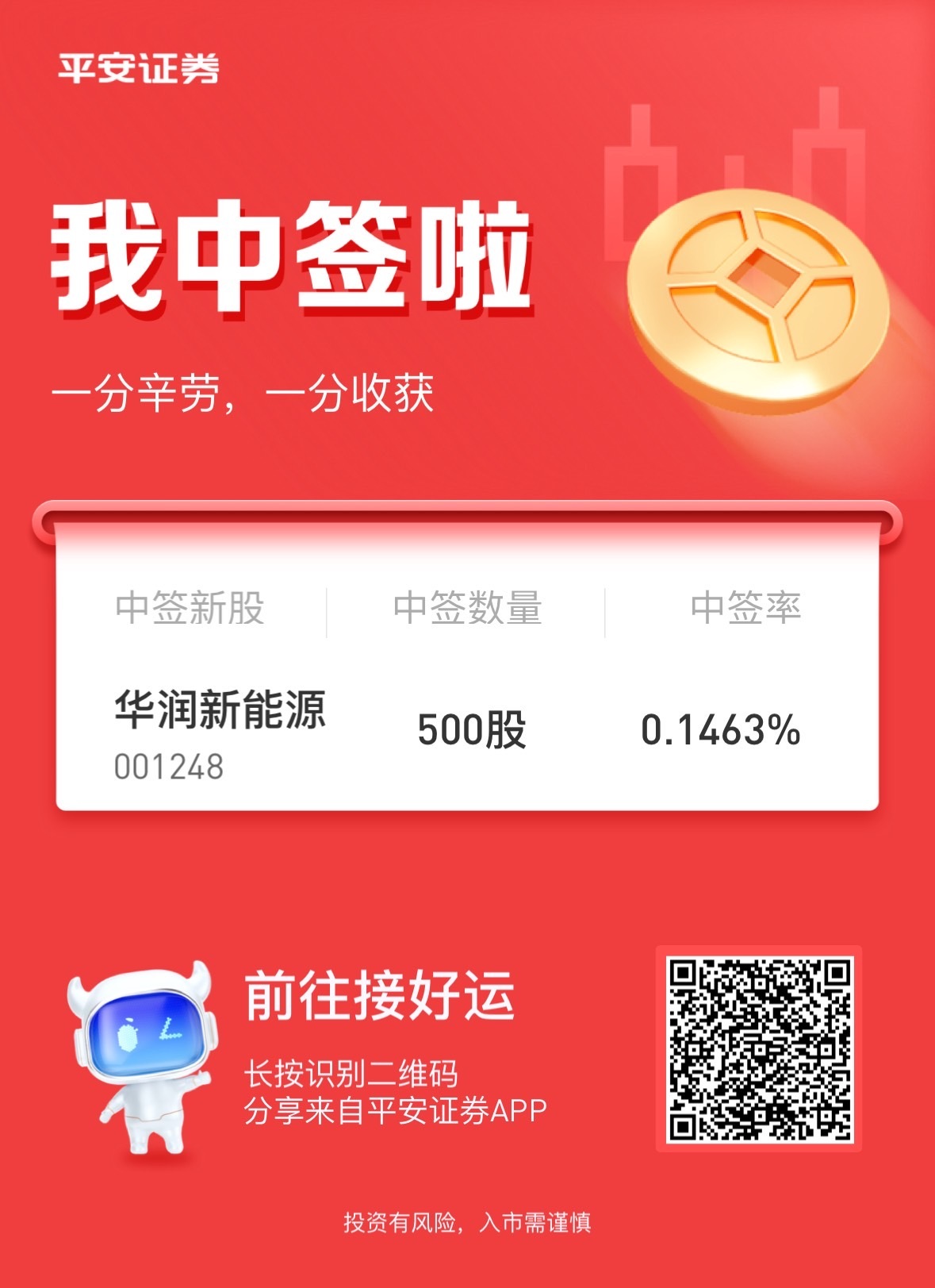 中签了