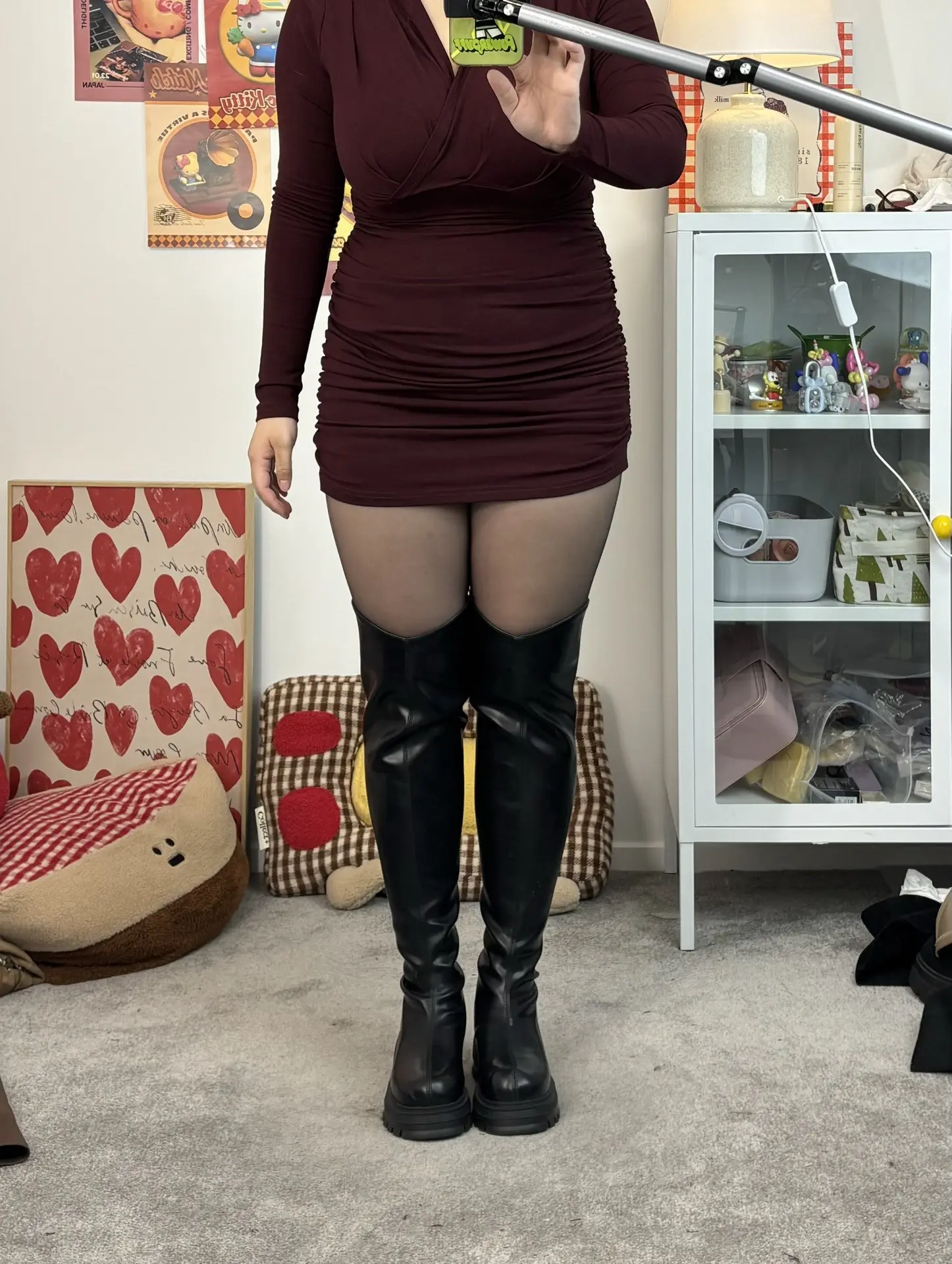 巨巨巨巨显瘦V口过膝靴。适合大腿粗的！桶围不要拍大真的巨美