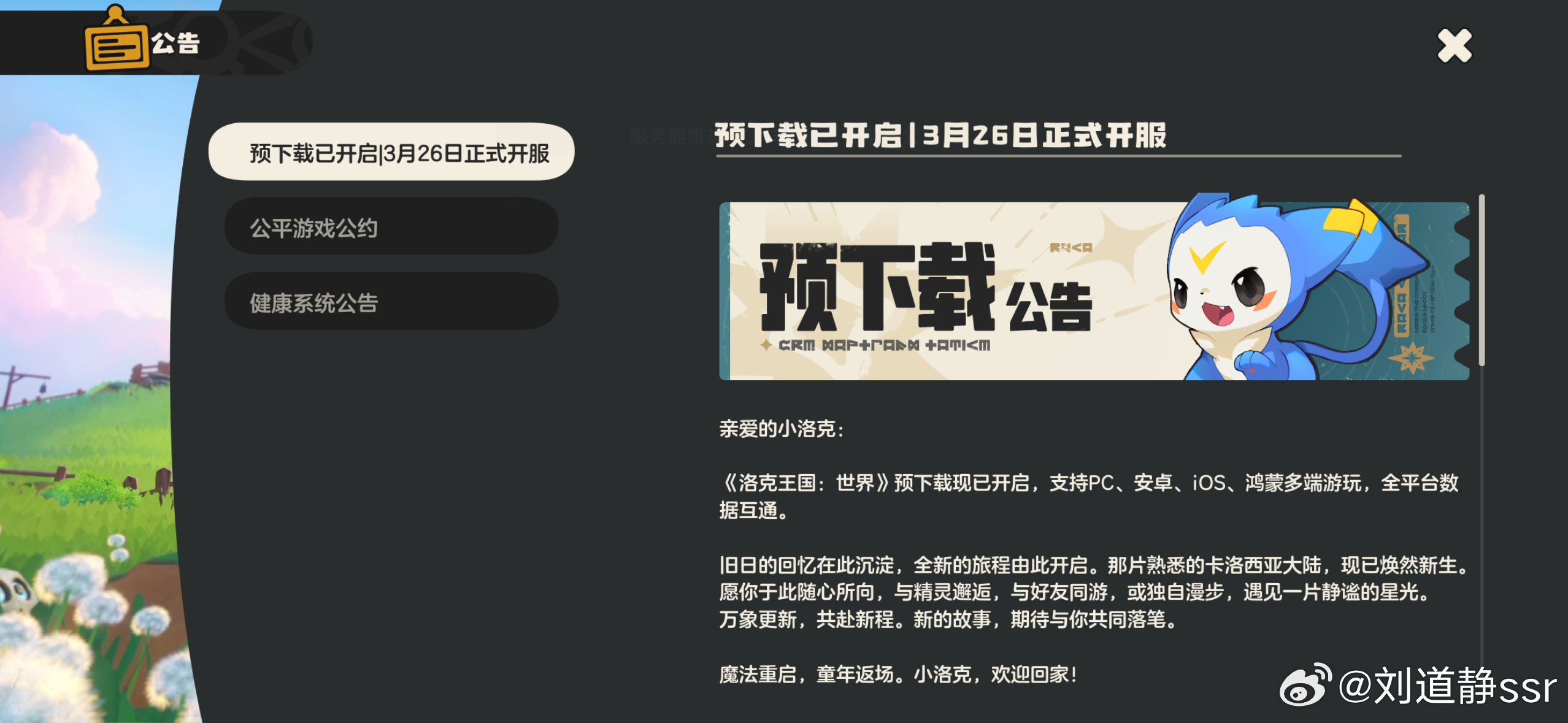 回到家兴冲冲打开洛克王国结果跟我说3月26号才开服！这几天该咋过啊……洛克王国世