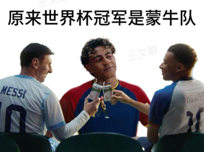 世界杯决赛又被蒙牛包场了回头一看，蒙牛这事业运是真有点东西。上一届有梅西圆梦，这