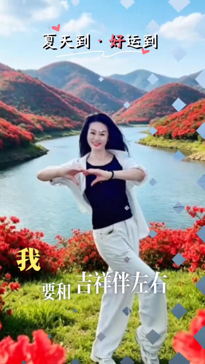 夏天到，好运到。
夏天拉个勾，好运到永久。要和吉祥伴左右，和平安成朋友。人生短短