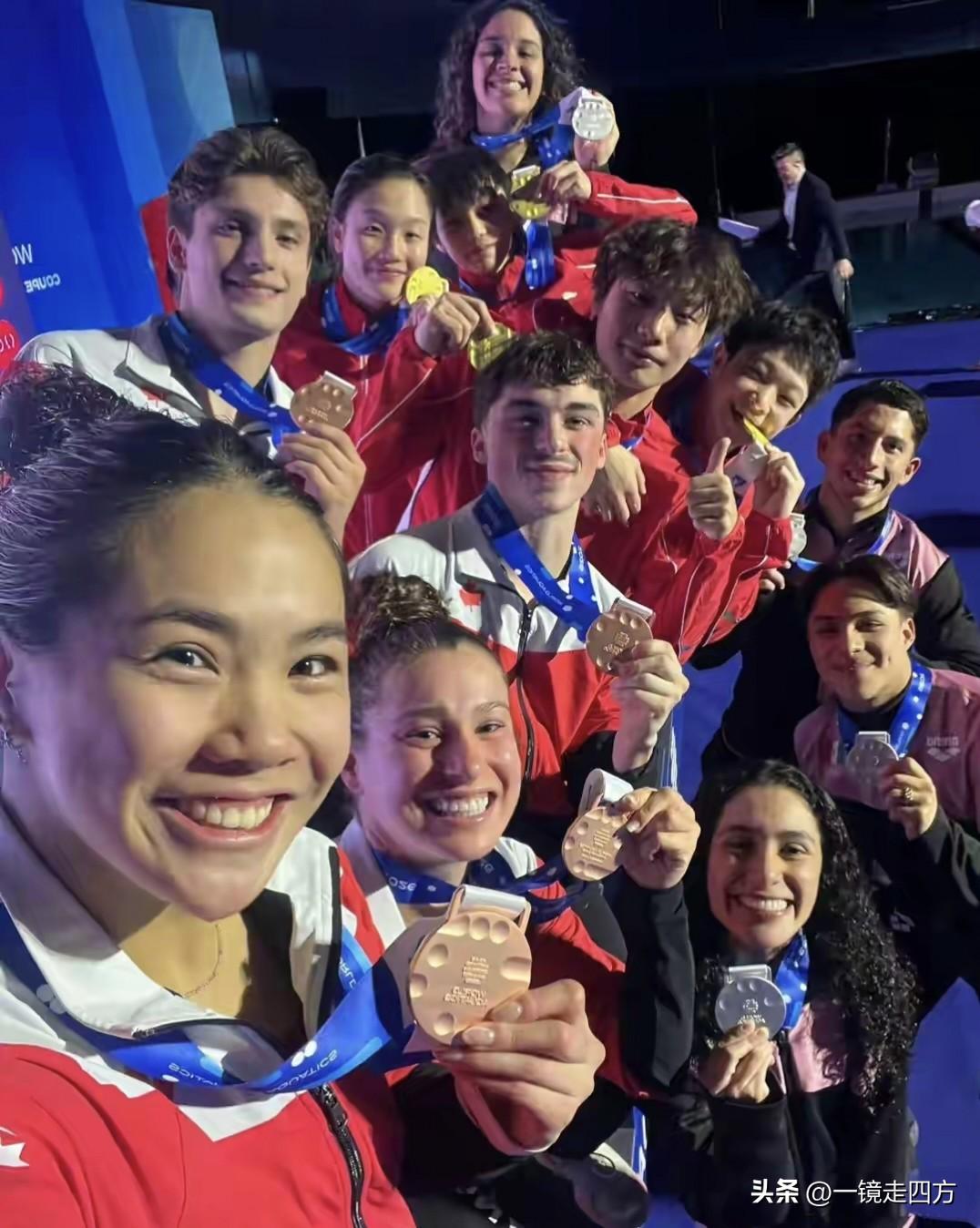 跳水世界杯加拿大蒙特利尔站混合团体决赛，由郑九源、赵仁杰、崔家溪和陈佳组成的中国