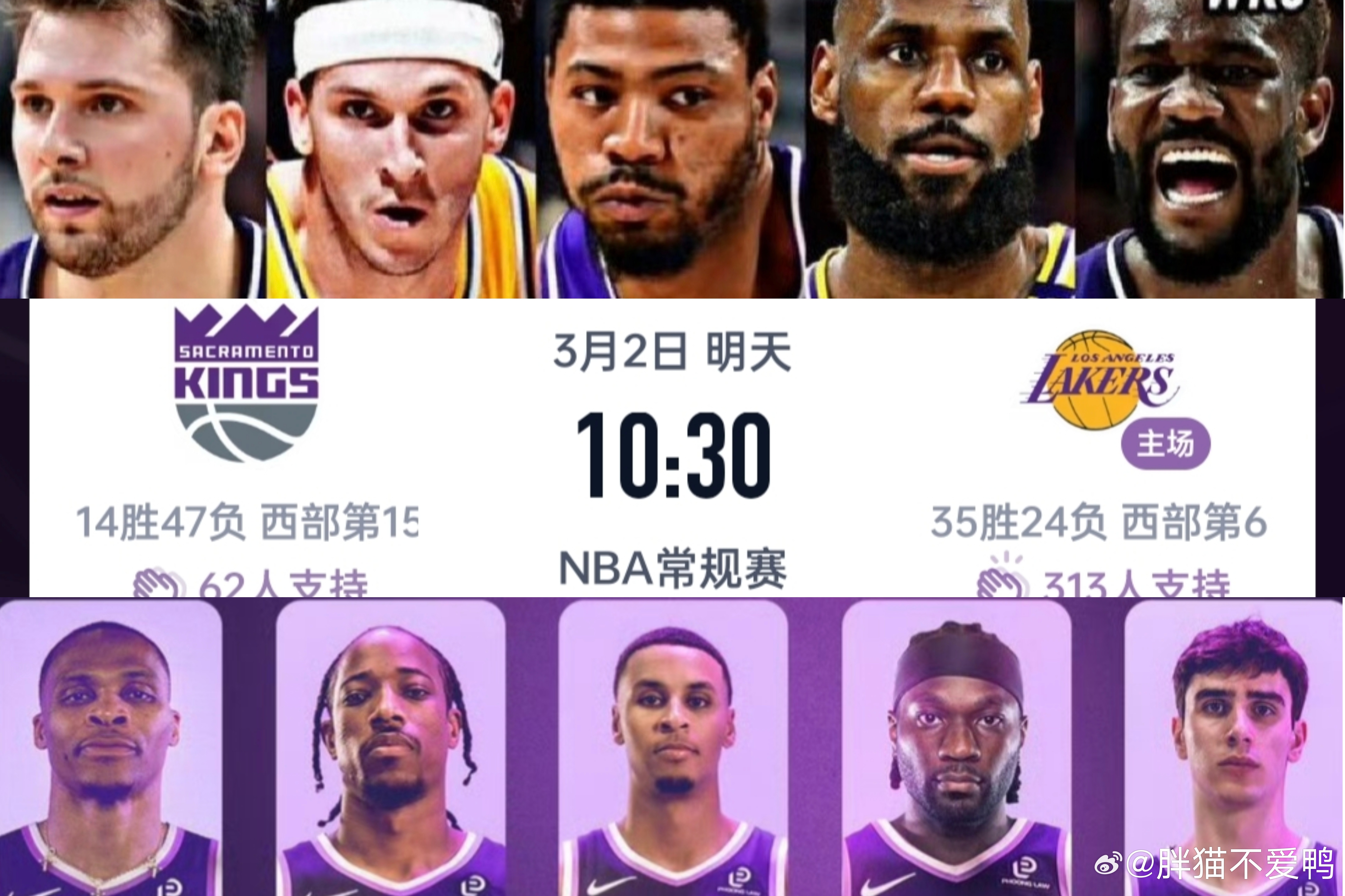 湖人国王明日比赛预告！ESPN预测湖人胜率高达75.2%！而国王只有可怜的24.