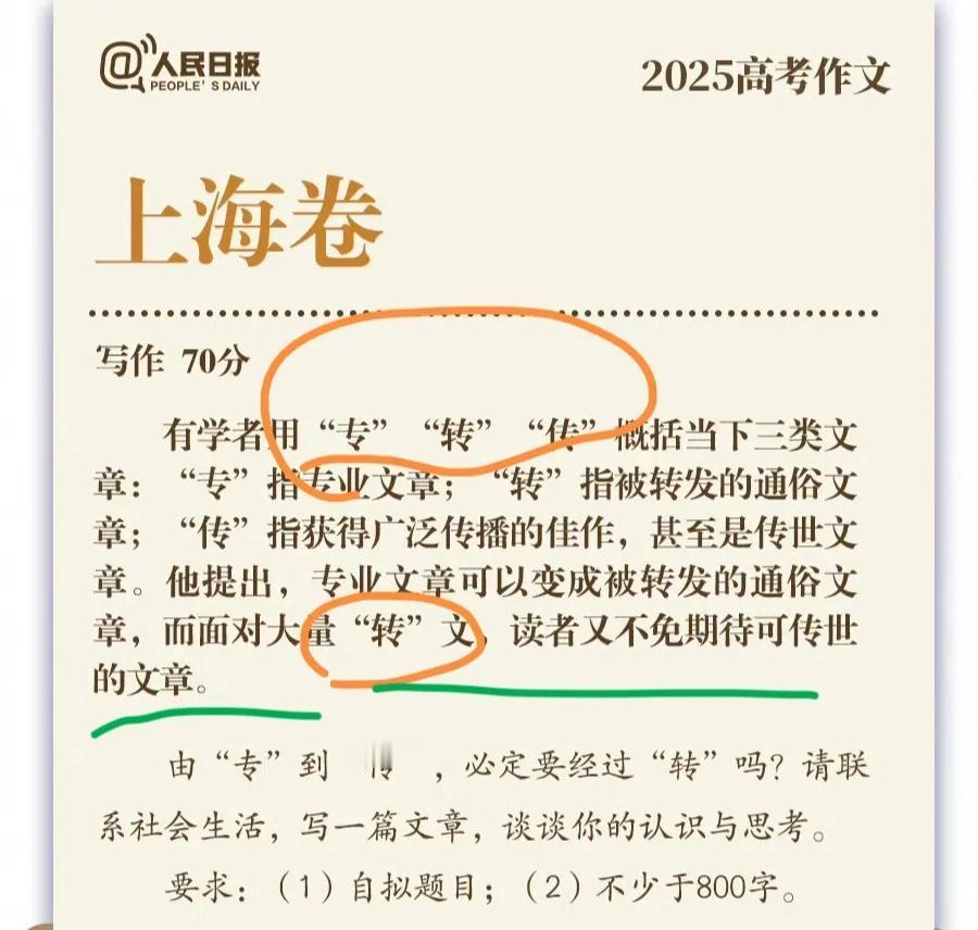 2025高考上海这次的作文题，骂的人很多。该骂。
出题者似乎还自鸣得意，“茴”字