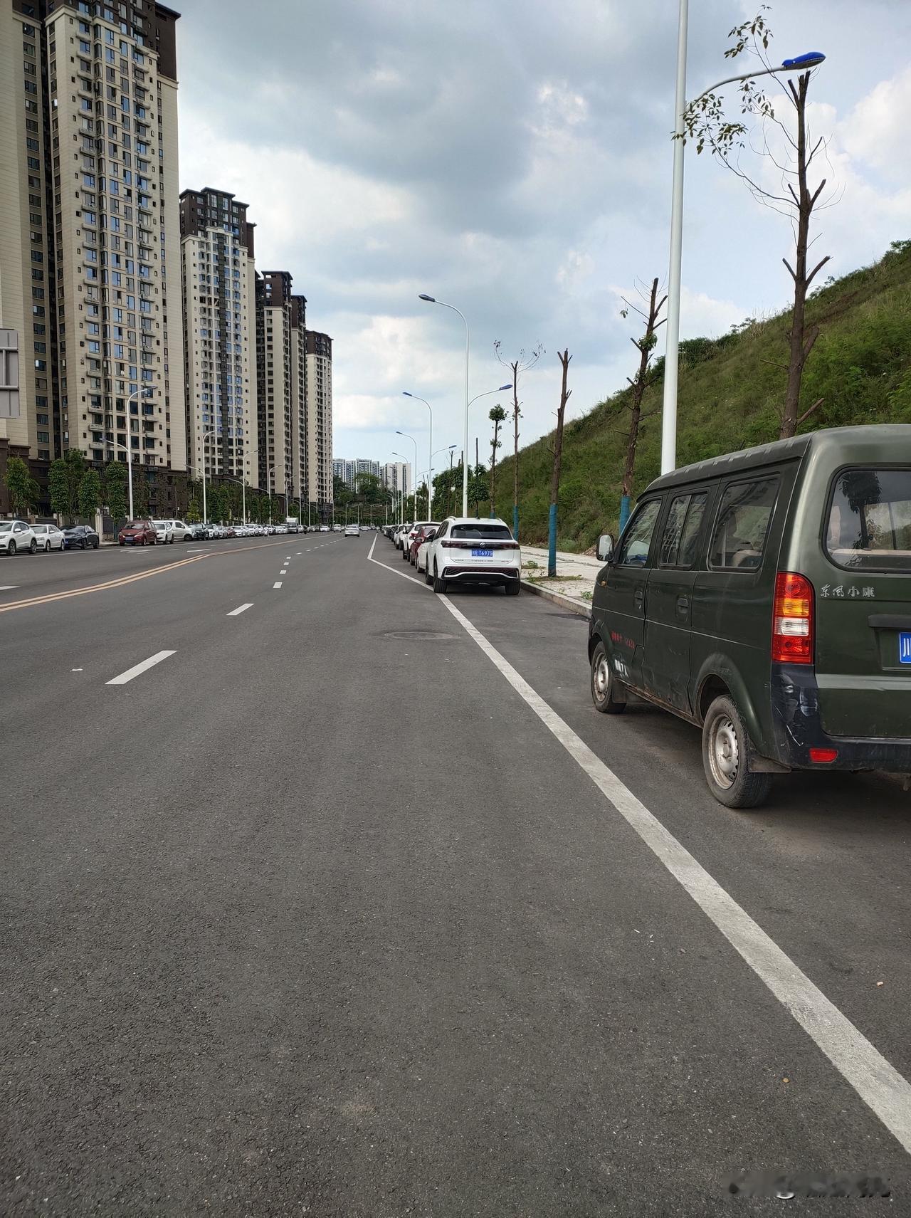 网友给平台爆料称：南充市高坪区公园城小区外的望鹤路长期乱停乱放不少车辆占用非机动