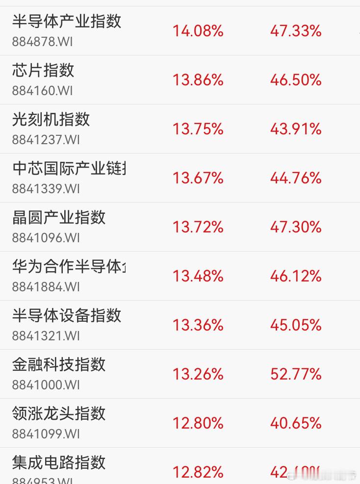 前面多次说过，牛市第一轮肯定是成长概念。今天的光刻机指数、存储指数、先进封装和测