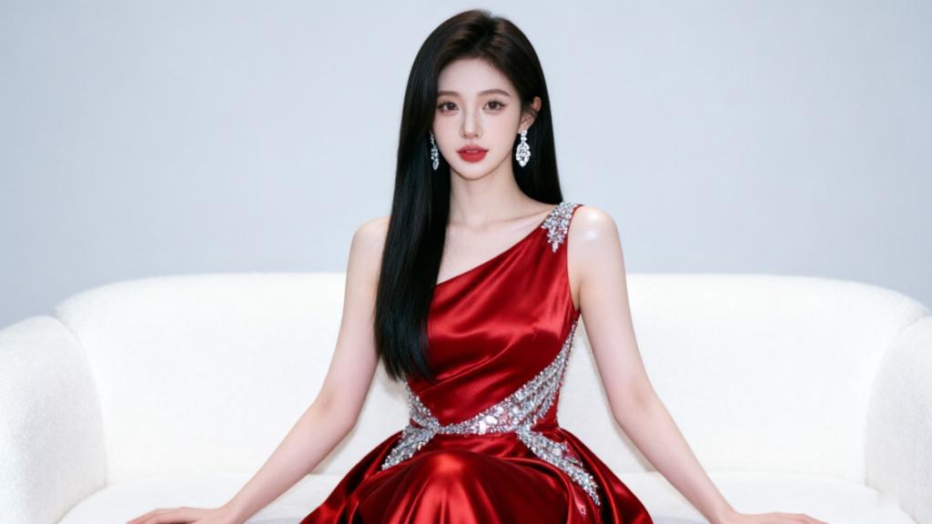 优雅红裙，闪耀夺目，气质满分！