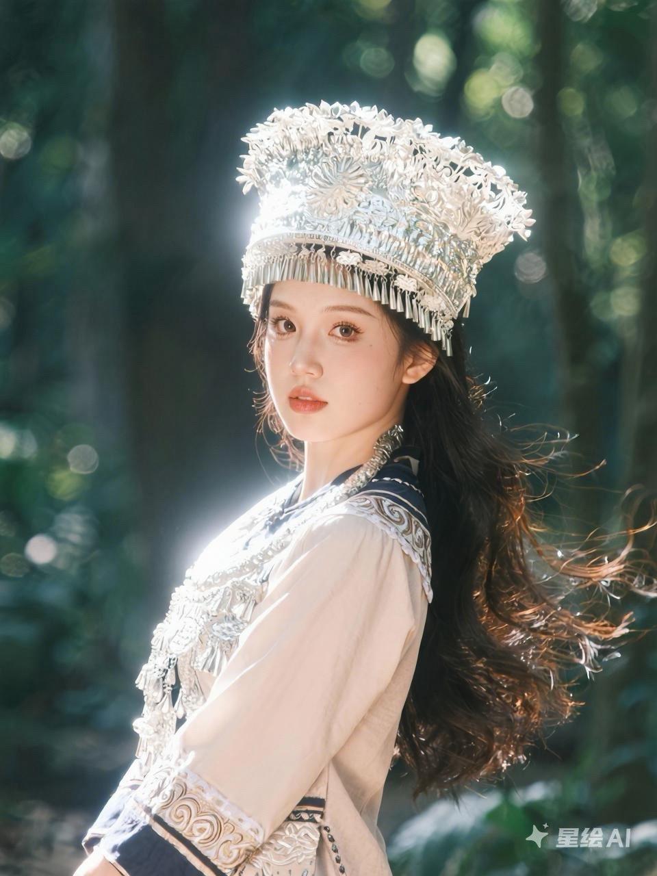 森系少女 少数民族 苗服