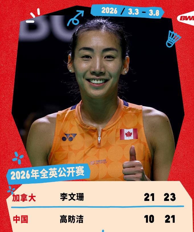 裁判是高昉洁请的？
刚刚，在羽毛球全英公开赛的第一轮，中国选手高昉洁0-2不敌加