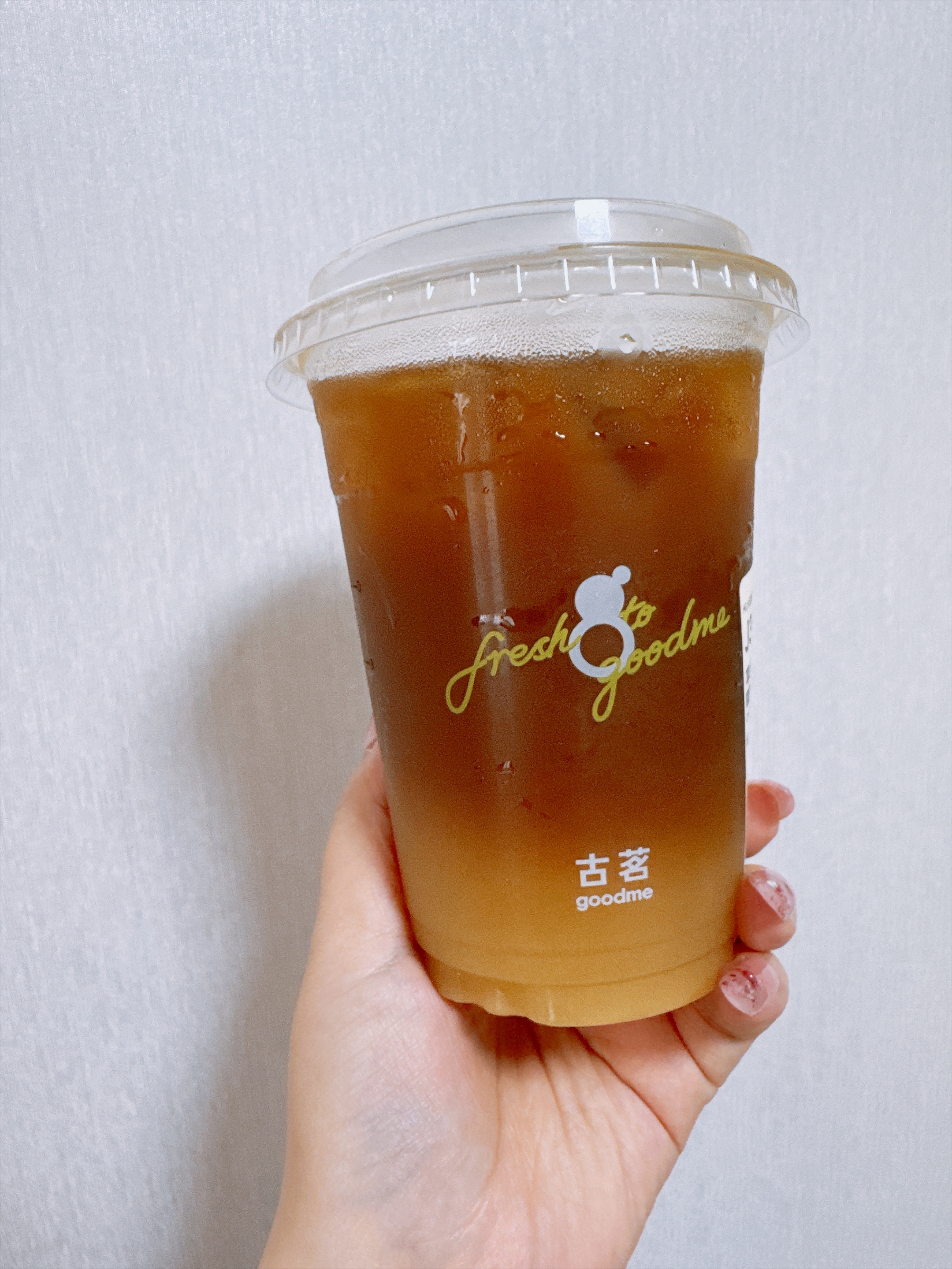 古茗的苹果油柑美式三分甜。不太好喝