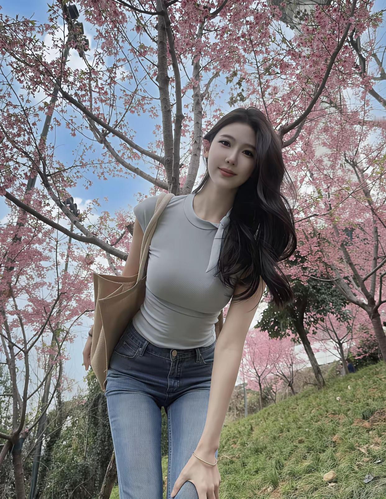 人面桃花相映红，桃花依旧笑春风。