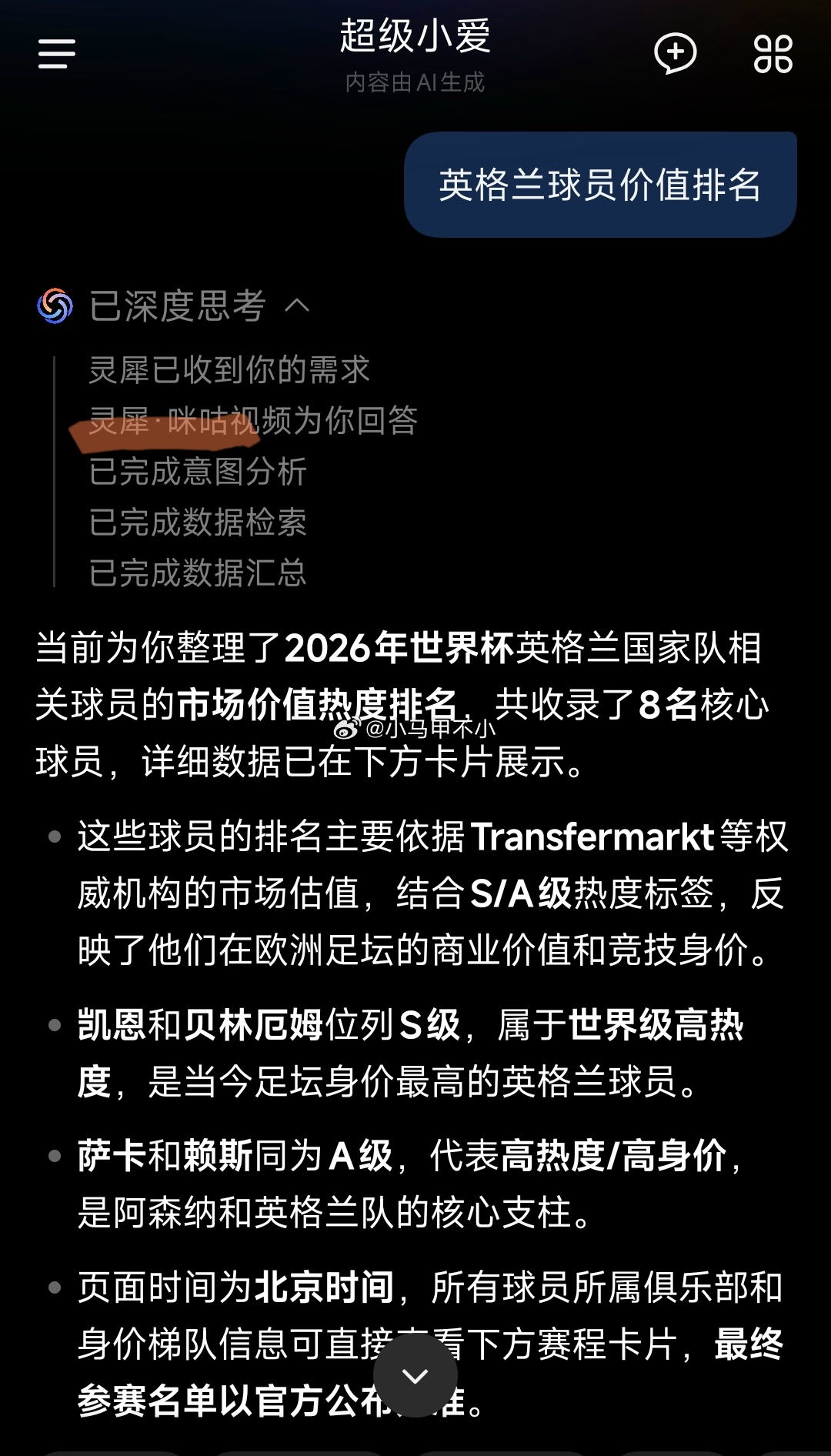 合作共赢的典范，世界杯的信息，小米直接与灵犀·咪咕视频合作。不重复造轮子，与第三