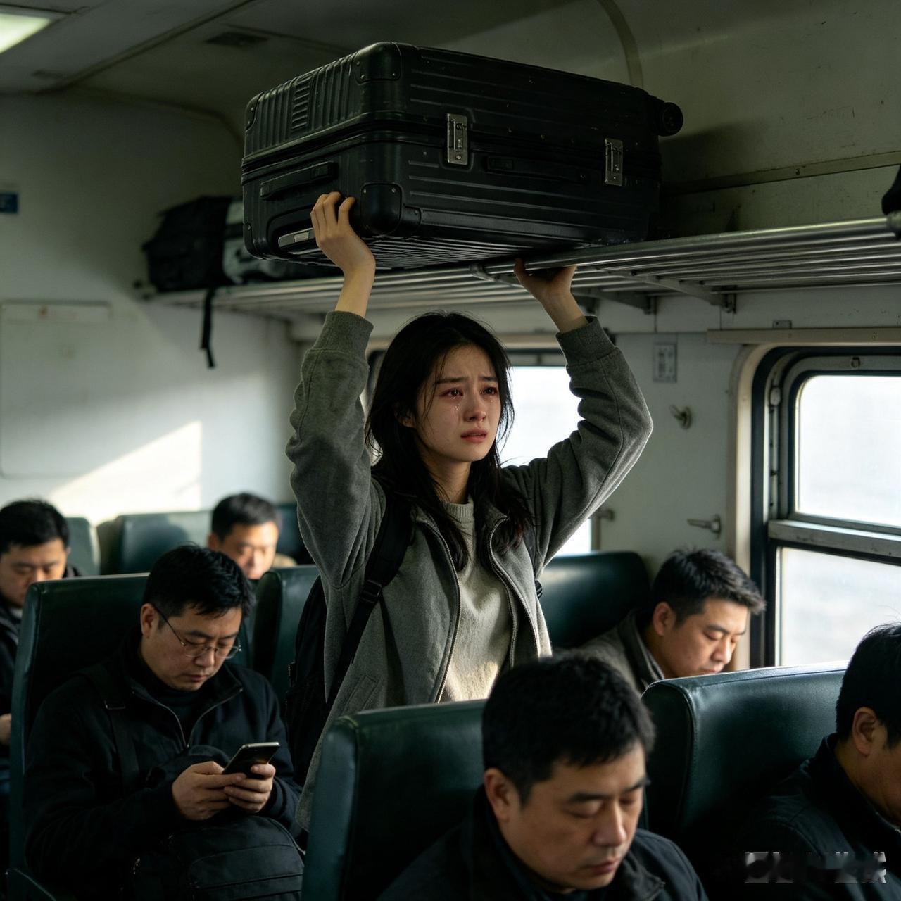 “何时男性才能明白，帮助女生是一种品德？”一位女生拖着行李箱乘坐高铁，却没有一位