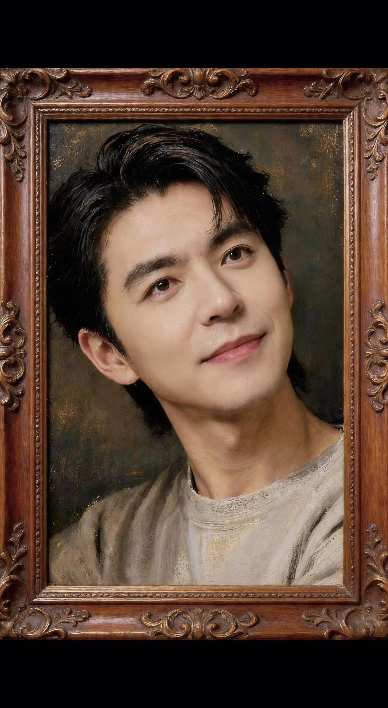 🎨画框锁住时光，眼神却在逃逸✨复古肌理藏着今日心绪，这抹微笑是给自己的和解💫