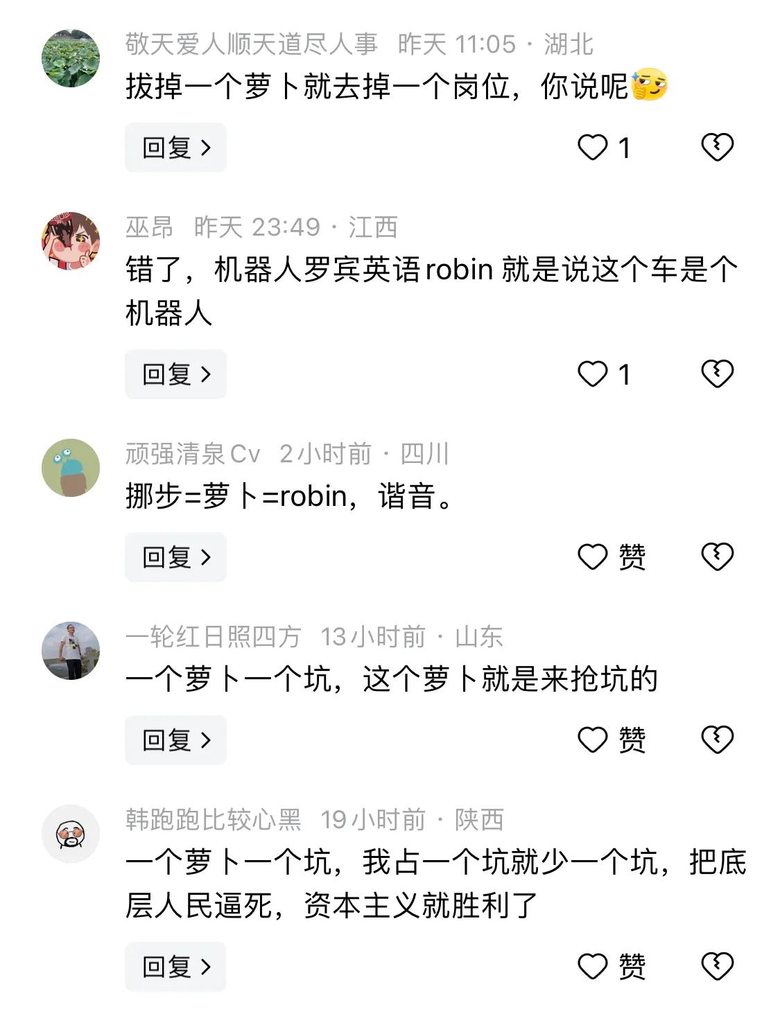 网友解读“萝卜快跑”品牌名，一个萝卜一个坑。！真神了……