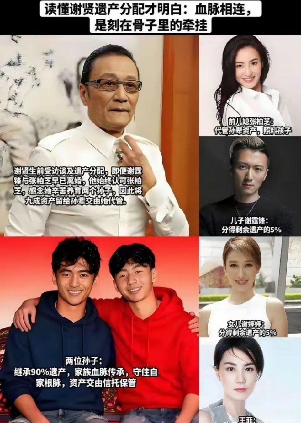 果然姜还是老的辣，谢贤把人性拿捏的死死的对外温情喊话，张柏芝是谢家永远的儿媳私下