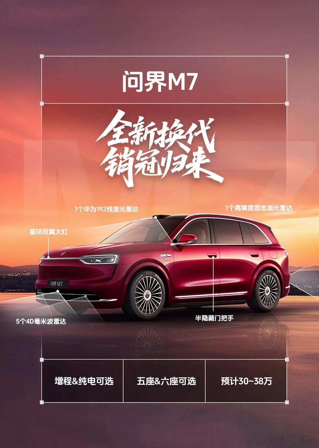 就这张海报里的价格信息来看，问界M7的最终售价应该和我推测的差不多[思考]28~