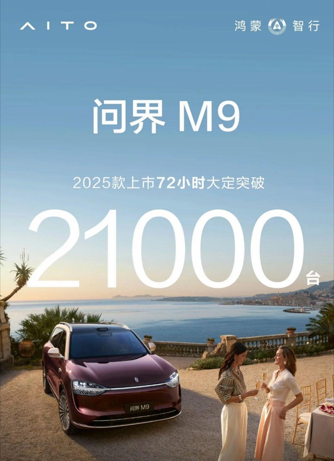 新款问界M9，72小时大定21000，数据够高的。 ​​​