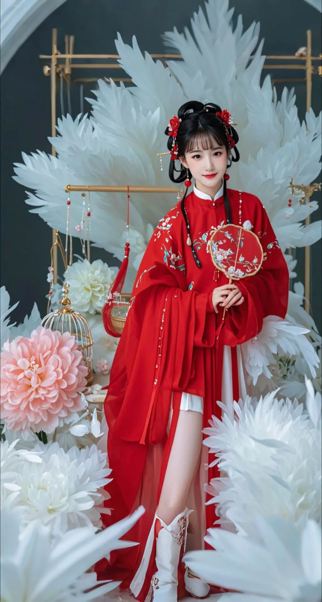 AI扩图 AI笼中美人影