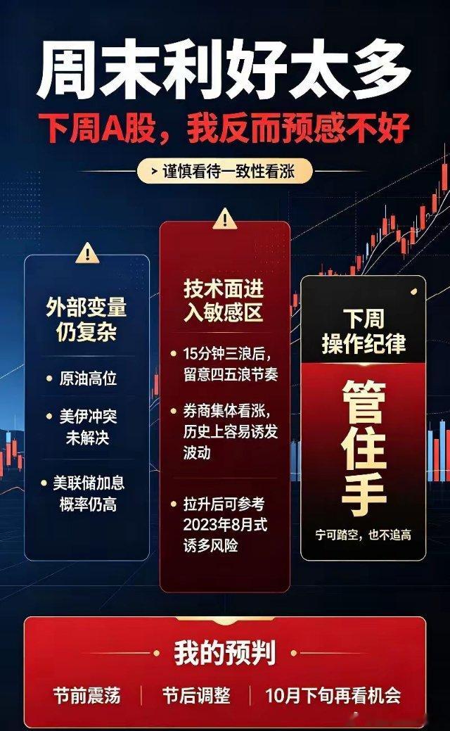 夜深了,周末利好消息太多,下周A股我反而预感不好！一、先说利好消息①美媒：懂王称