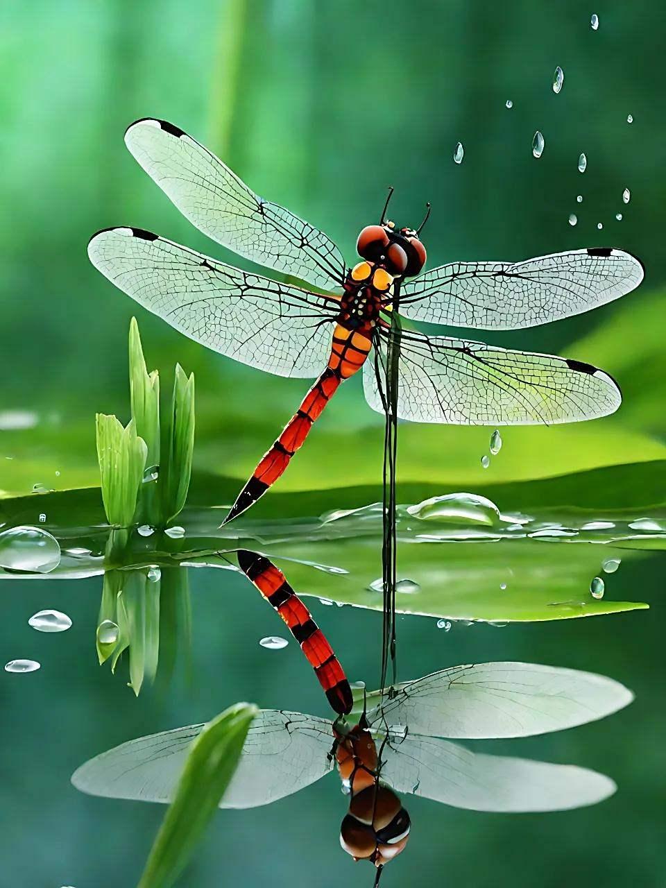 下联：蜓立水面避暑炎。

（题图来自网络）