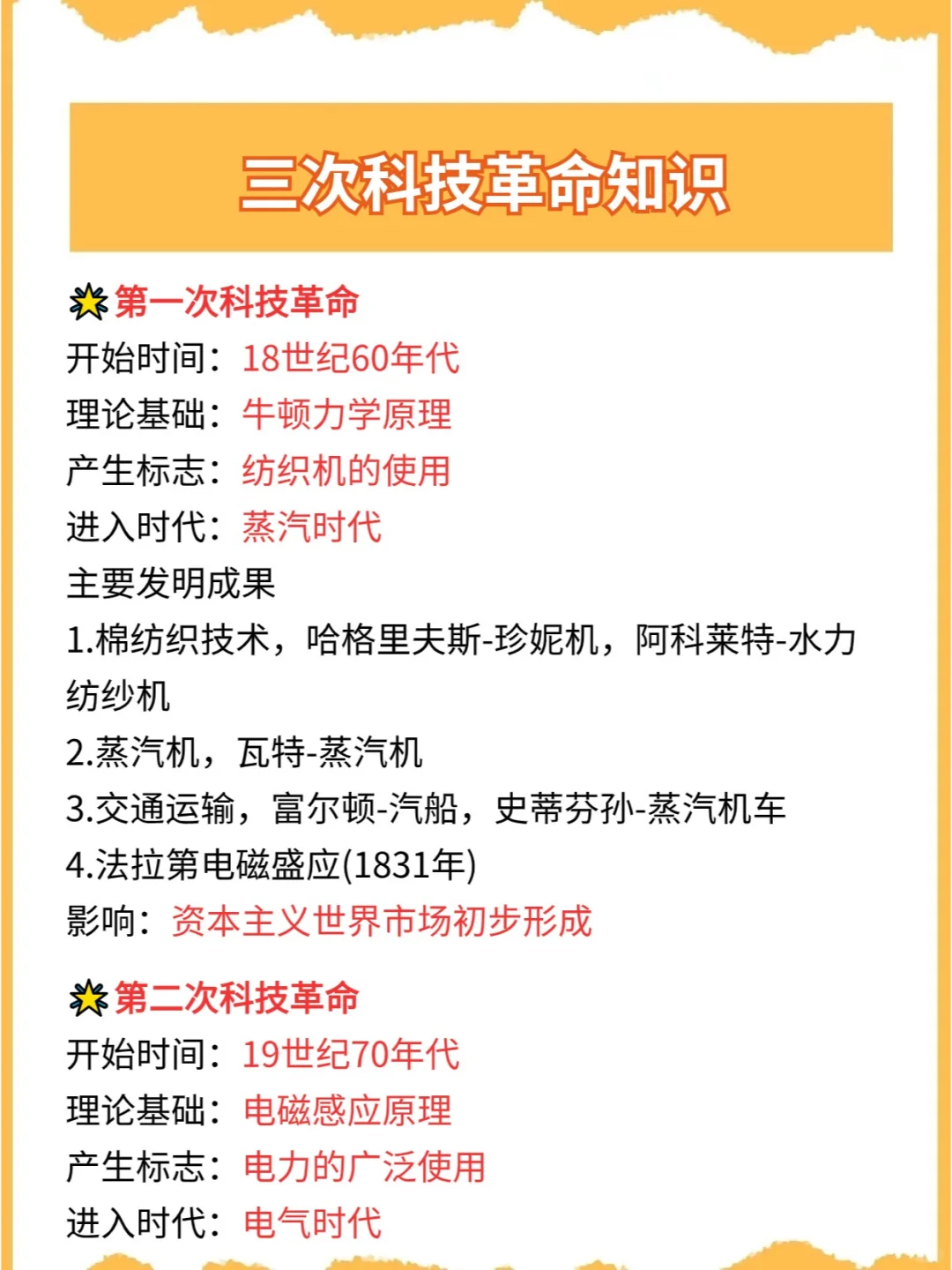 今日积累：三次科技革命考什么