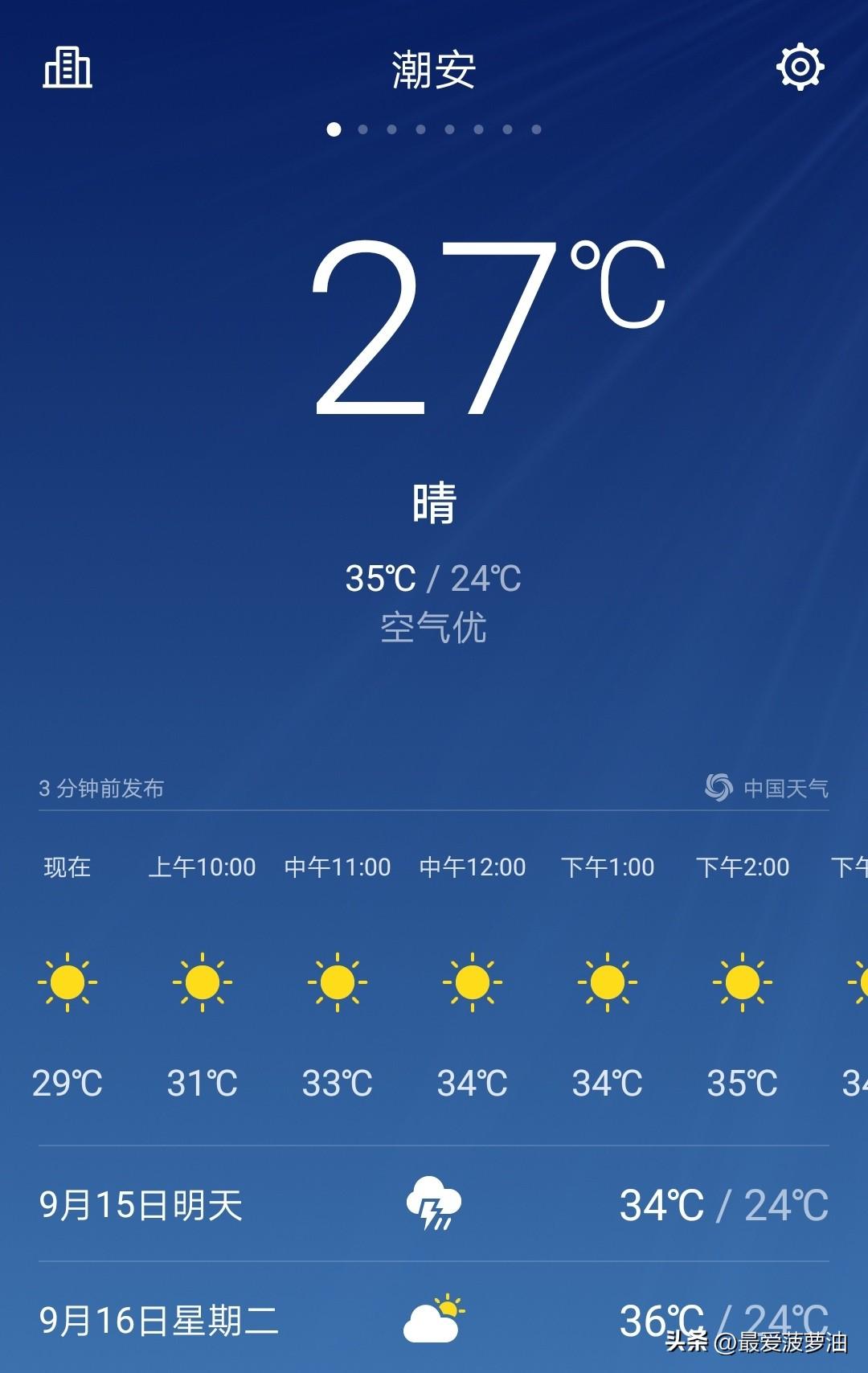 南方“秋老虎”依旧强势，
周末广东持续晴热模式！ 

14～16日，
我省大部晴
