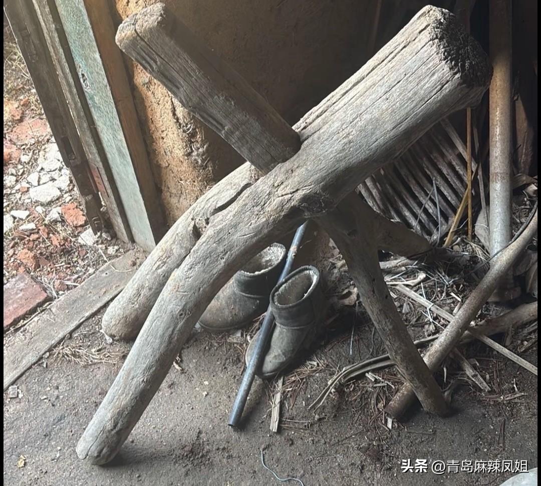 这只老木架，认得的人，已经不再年轻了。
老屋角落，两根粗木交叉相扣，没有一颗铁钉