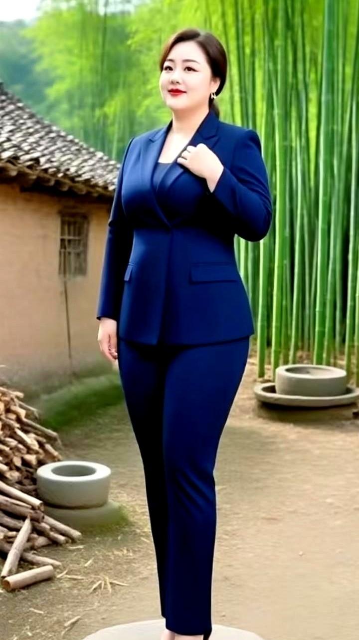 穿西装回农村，以为会被人笑话。

结果全院人都盯着看，不是笑，是看呆了。

谁说