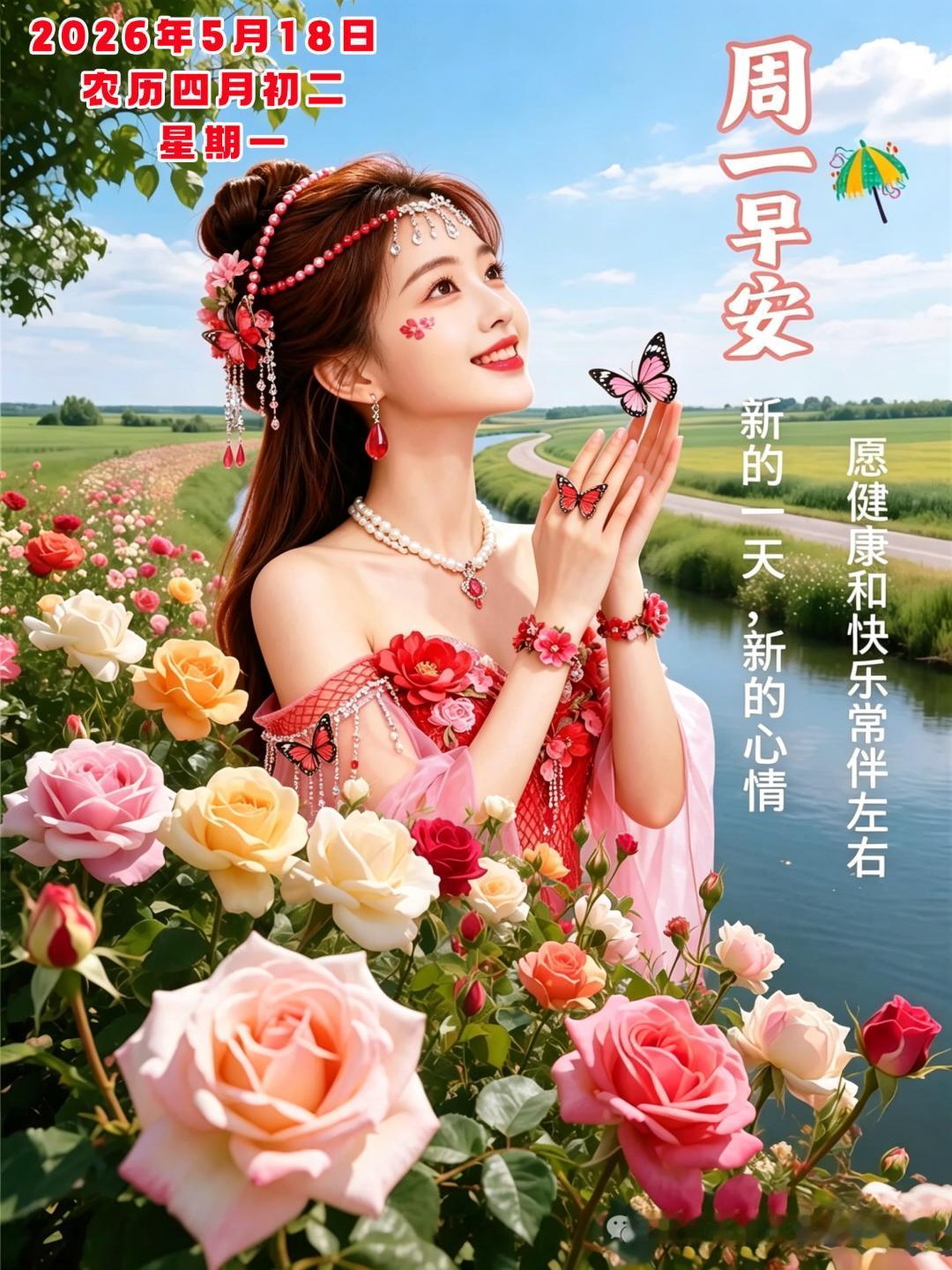 清晨太阳升起，崭新一天开启！美好涌入心怀，温馨祝福传递！祝愿大家：快乐安康，好运