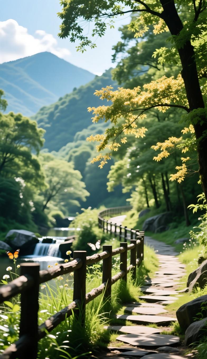 终日奔波于市井喧嚣，心中总盼一处清幽可安放心绪。这条林间小径，藏清风泉石，藏草木