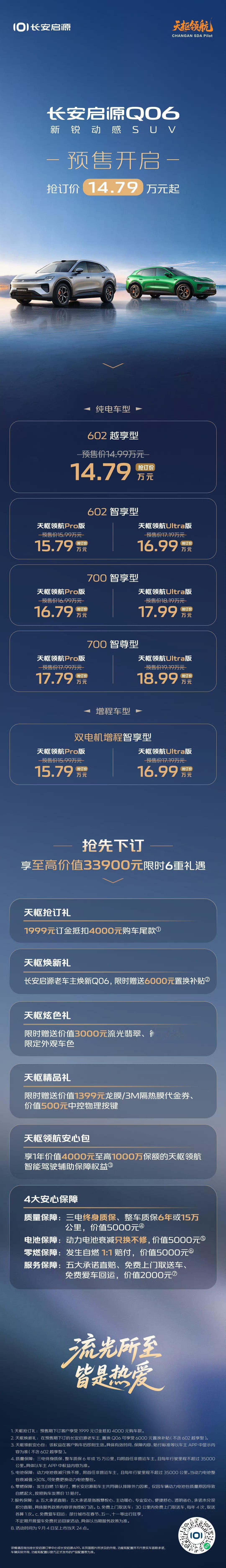 长安启源Q06预售 天枢领航发布这科技[超话]波定价真的有杀伤力。央企自研天枢领