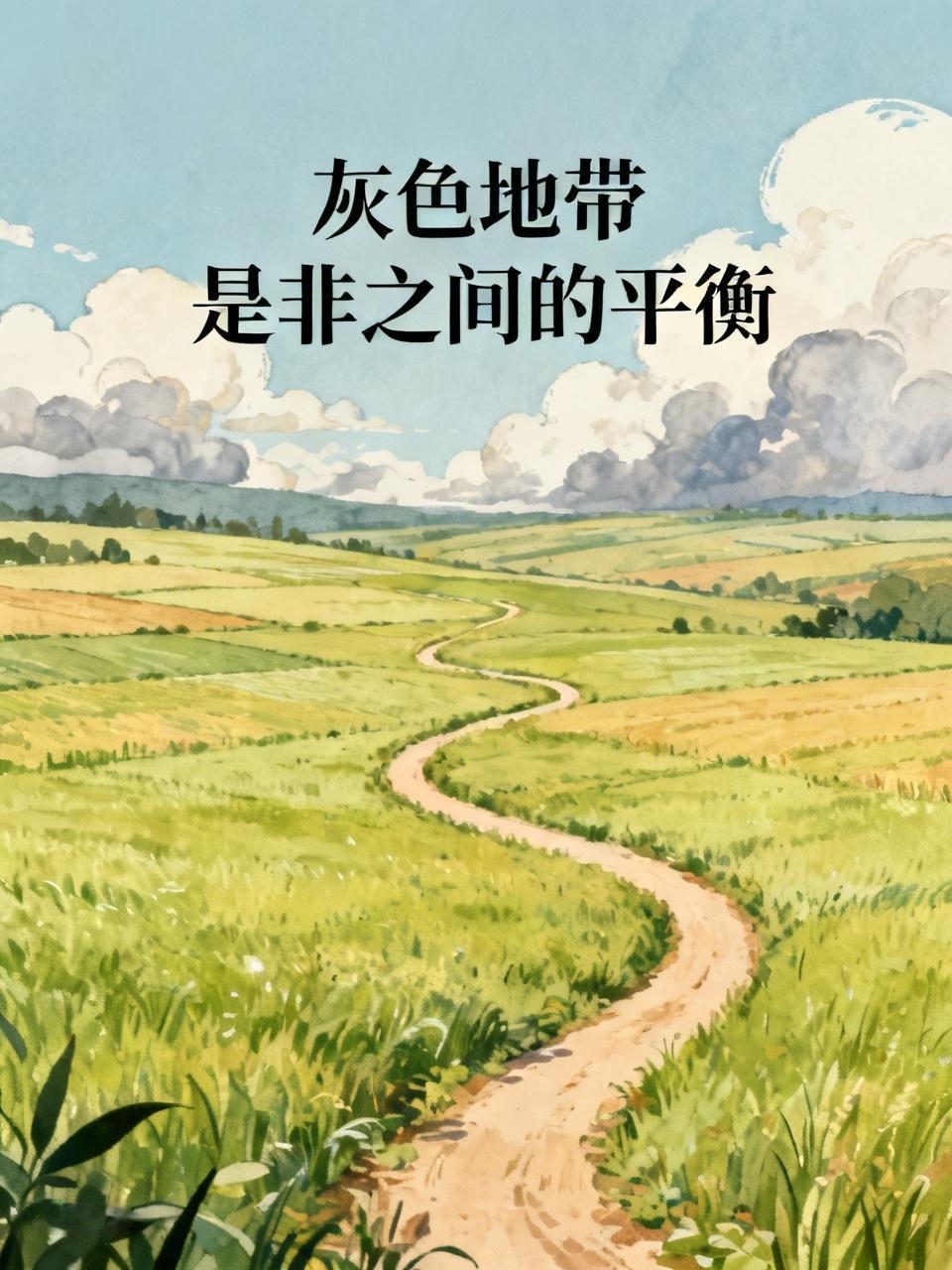 生活里，是非对错并非像黑与白那样界限分明，中间那片灰色地带，就像一望无际的田野，
