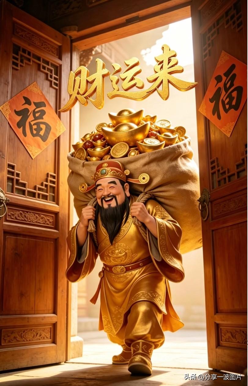 财神进门来，添福又添财