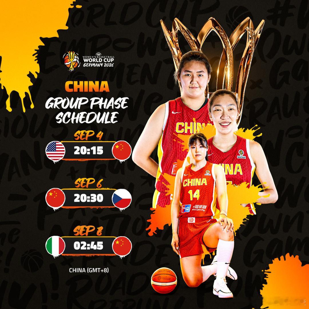 🏆2026女篮世界杯 赛程更新！⏰每场比赛开球时间已确定！🇨🇳中国女篮具体