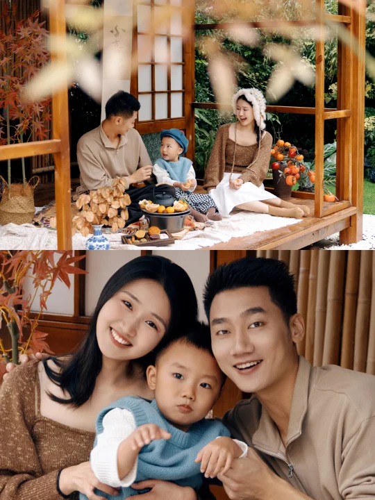 郑州亲子照｜秋日氛围感🍂暖色系全家福