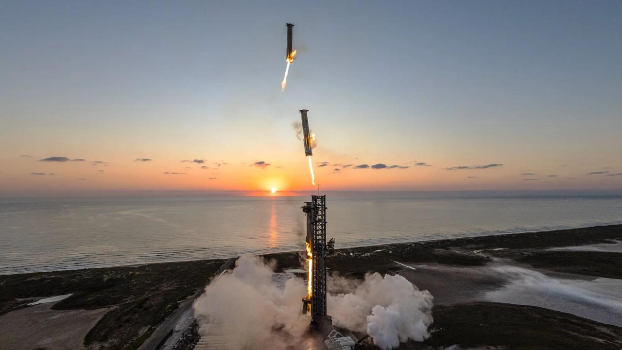 spaceX的火箭下降到被夹住的空中姿态图！

这真的牛啊，这么大的火箭，需要非