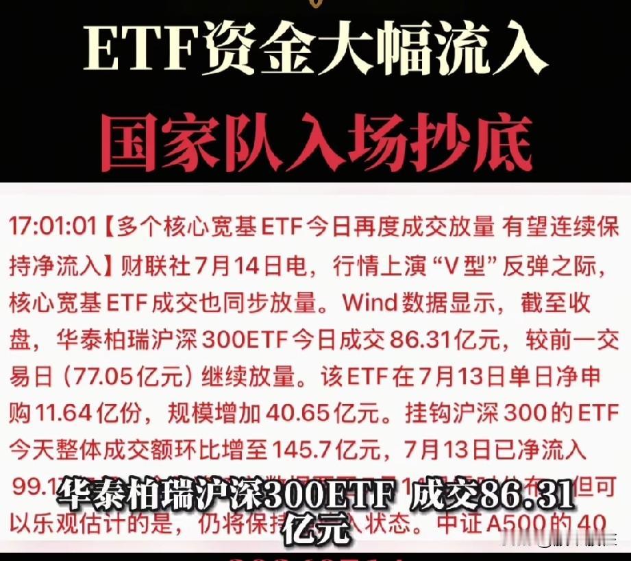变盘时刻已到？
宽基ETF惊现“机构式”扫货，
7月已 有1800亿元资金“入市