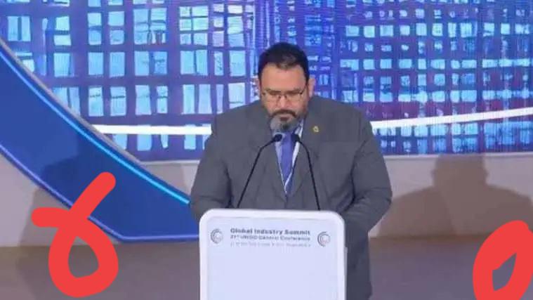 当地时间11月26日，在沙特利雅得举行的联合国工业发展组织第二十一届大会上，委内