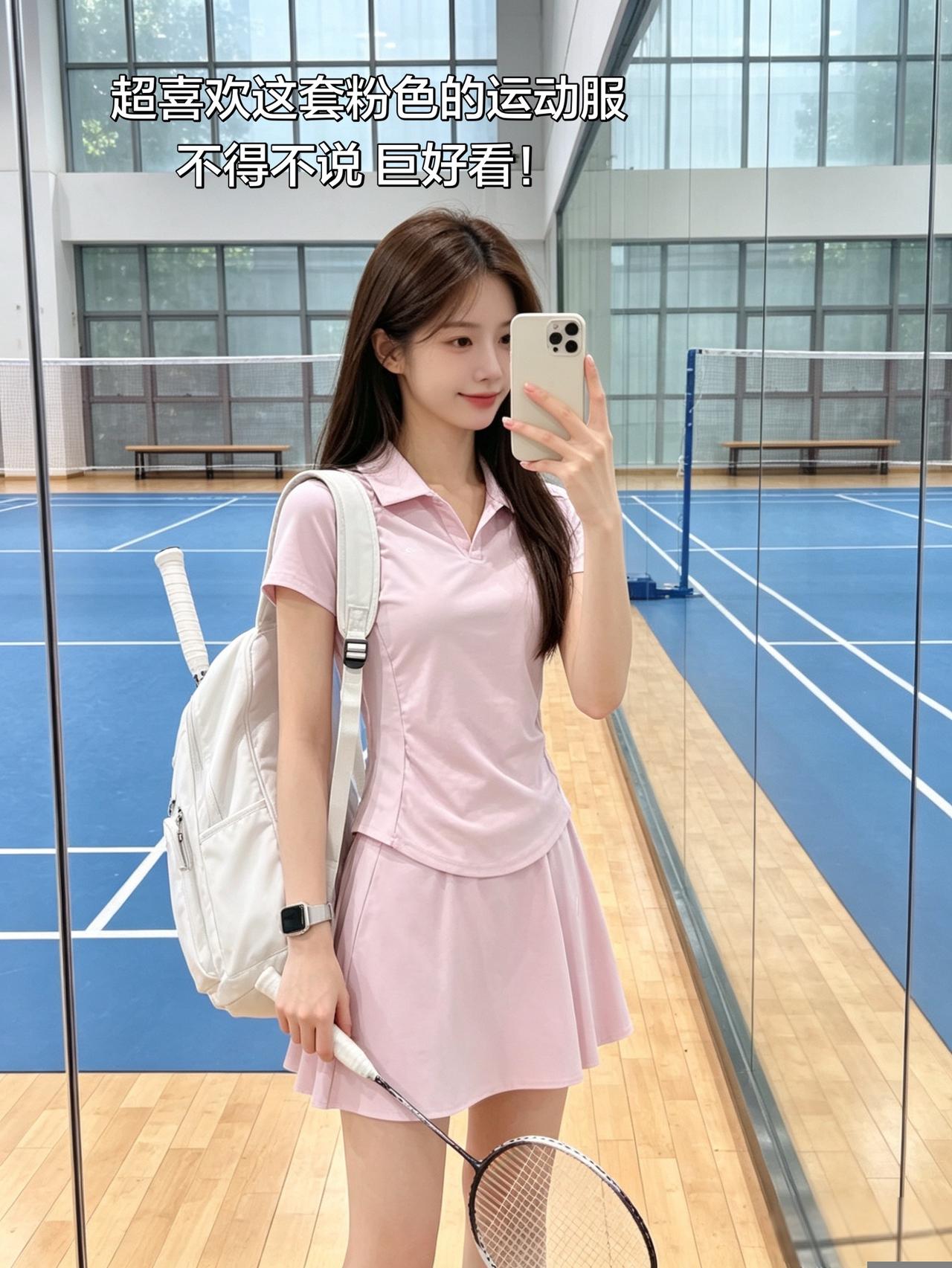 超喜欢这套粉色的运动服
不得不说 巨好看！