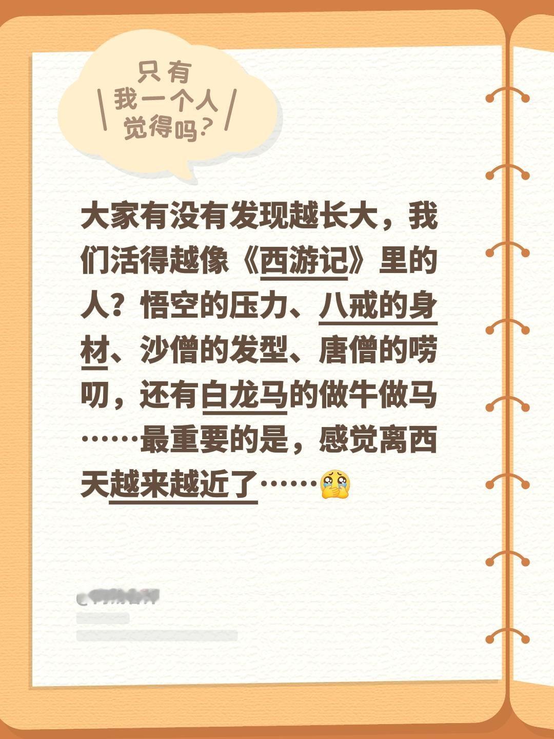 大家有没有发现越长大，我们活得越像《西游记》里的人？悟空的压力、八戒的身材、沙僧