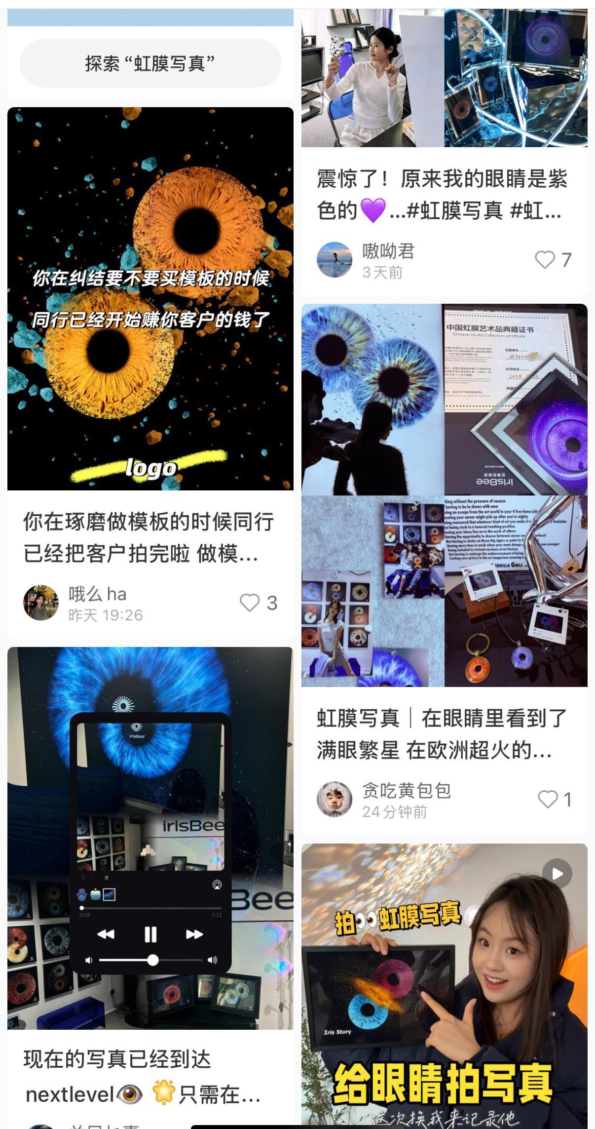 虹膜写真尽量别公开展示  想也不用想就知道是隔壁🍠带起来的风这玩意真的好看吗…