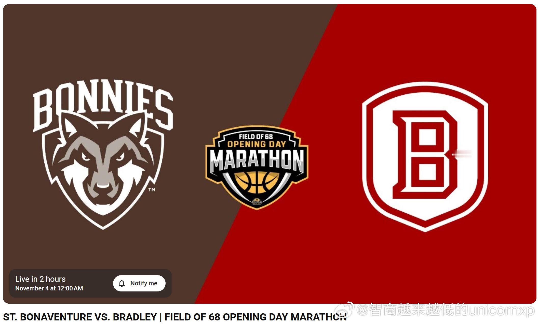 官方在油管直播NCAA比赛，不多见NCAA[超话]ncaa中国球员 ​​​