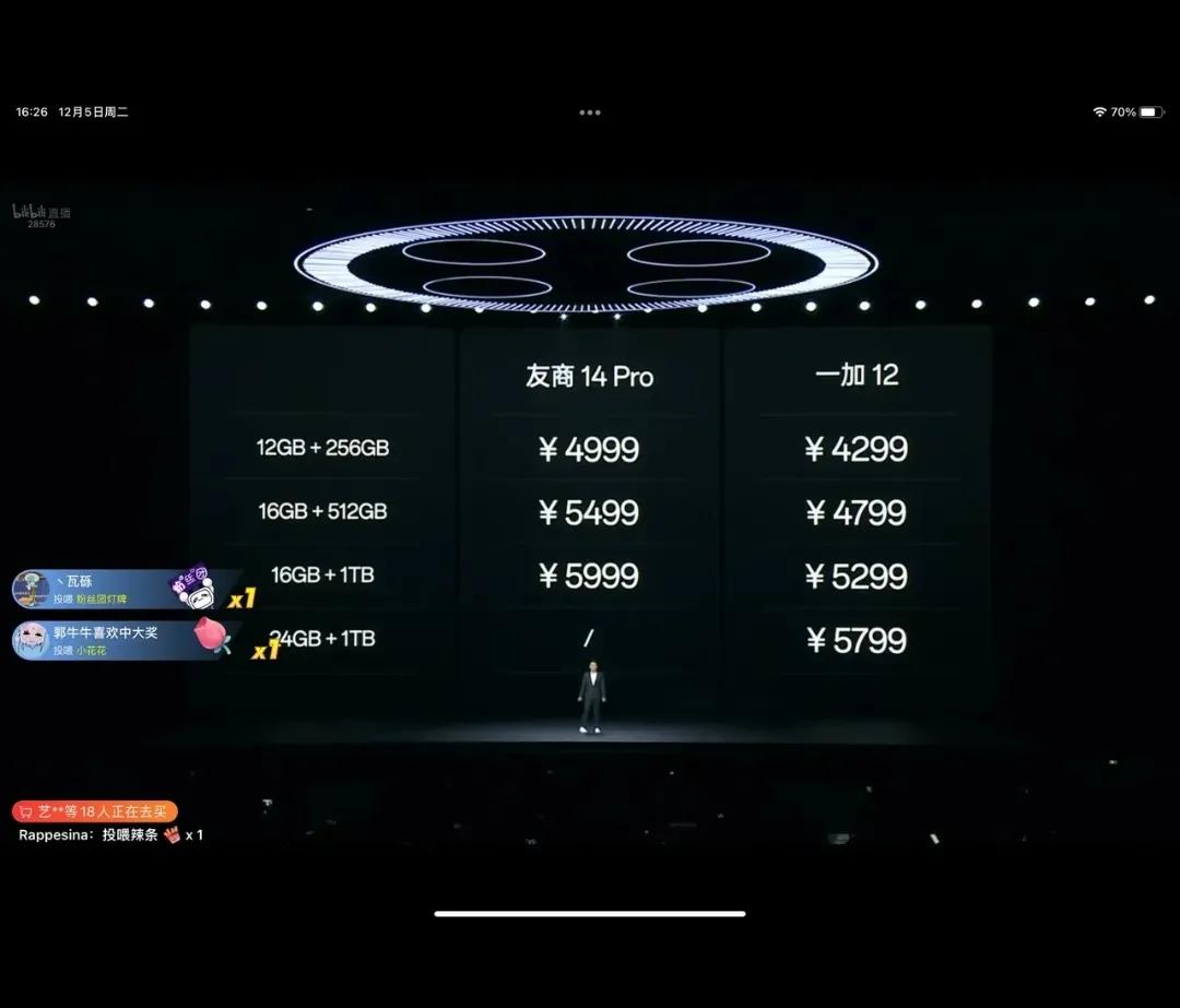 一加12手机发布了
一加12手机，挑战小米14 pro
你心目中的白月光
是一加
