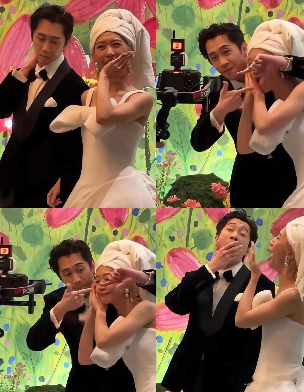 陈汉典这个妻子lulu真的不一般，头发特意染成白发，更是穿的像浴袍。这样的婚礼一