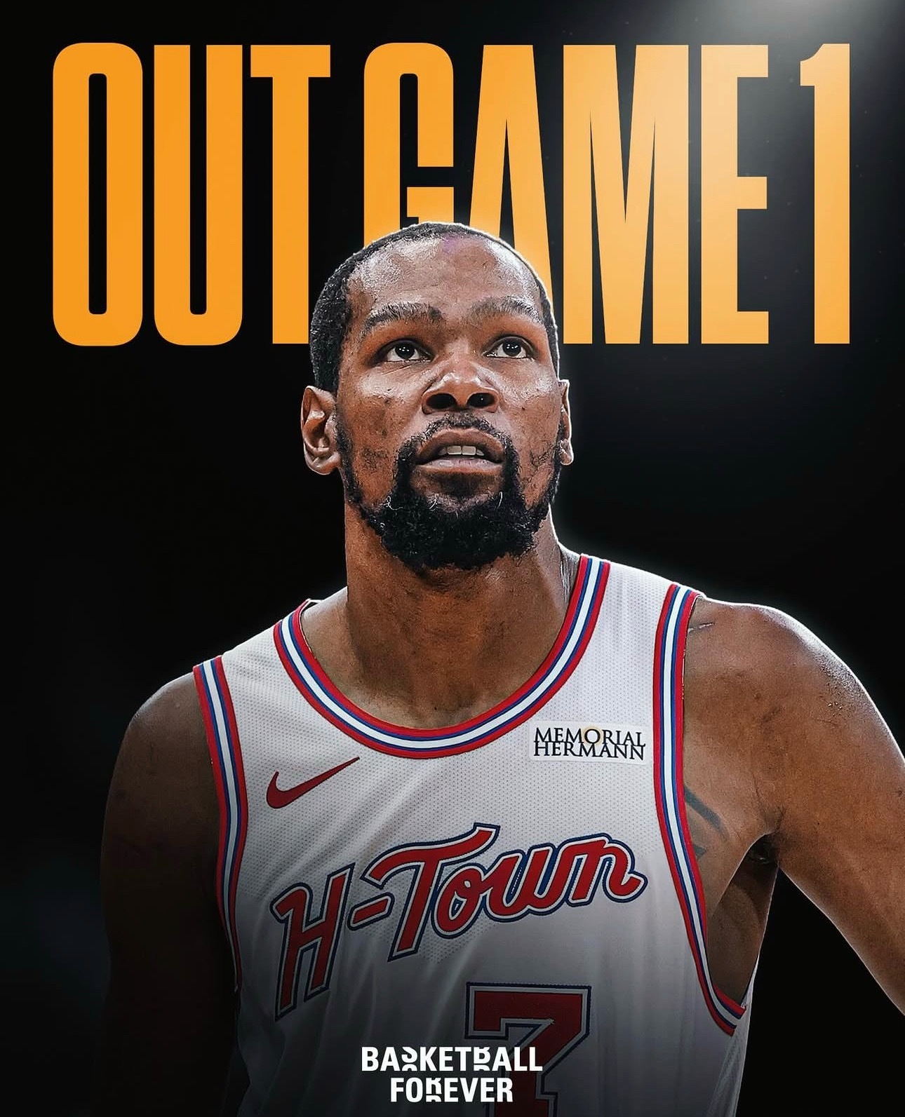 据Shams报道，杜兰特￼因右膝挫伤将缺席今日与湖人的系列赛G1！ 