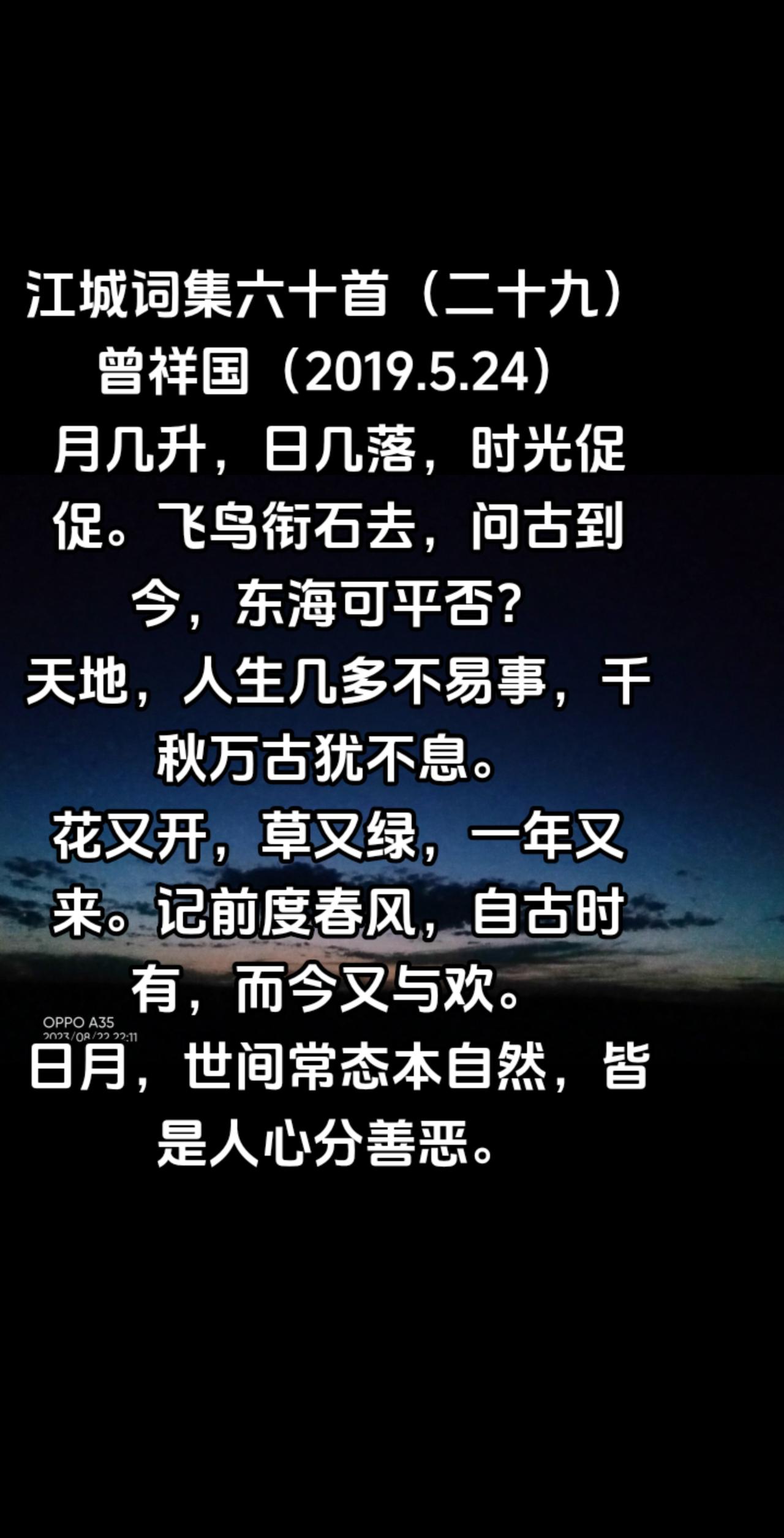 江城词集六十首（二十九）