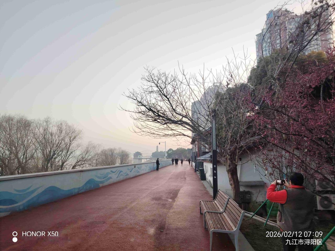 我的今日状态：😁轻松愉快
我这里的天气：🌤️多云2月12日长江岸边美景分享